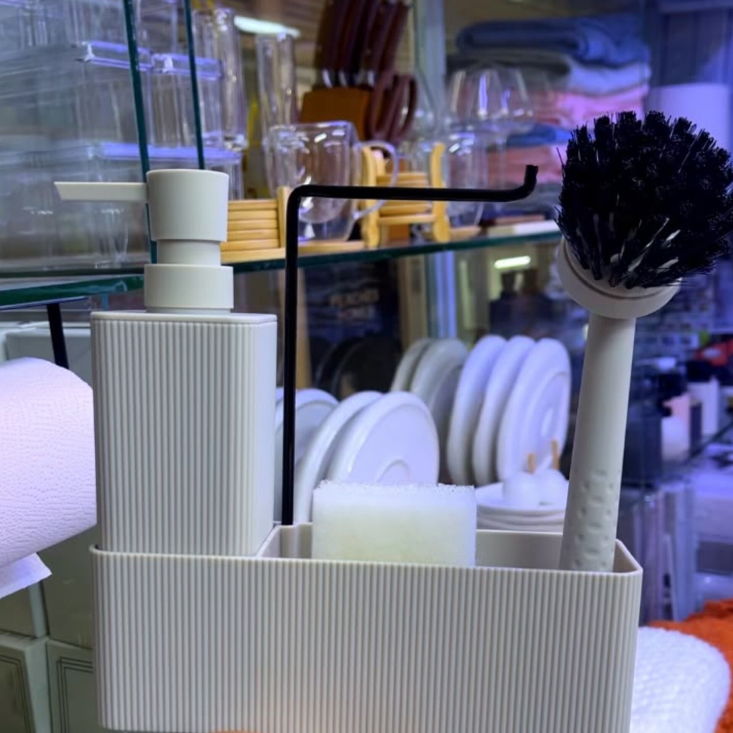 Kitchen Soap Dispenser With Sponge Holder Set