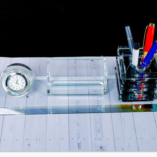 Desktop pen organizer with watch  clock