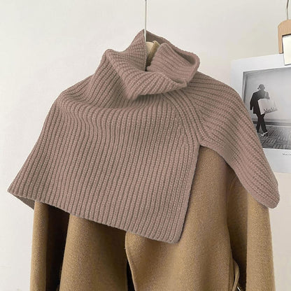 Ribbed Knitted Pullover Scarf