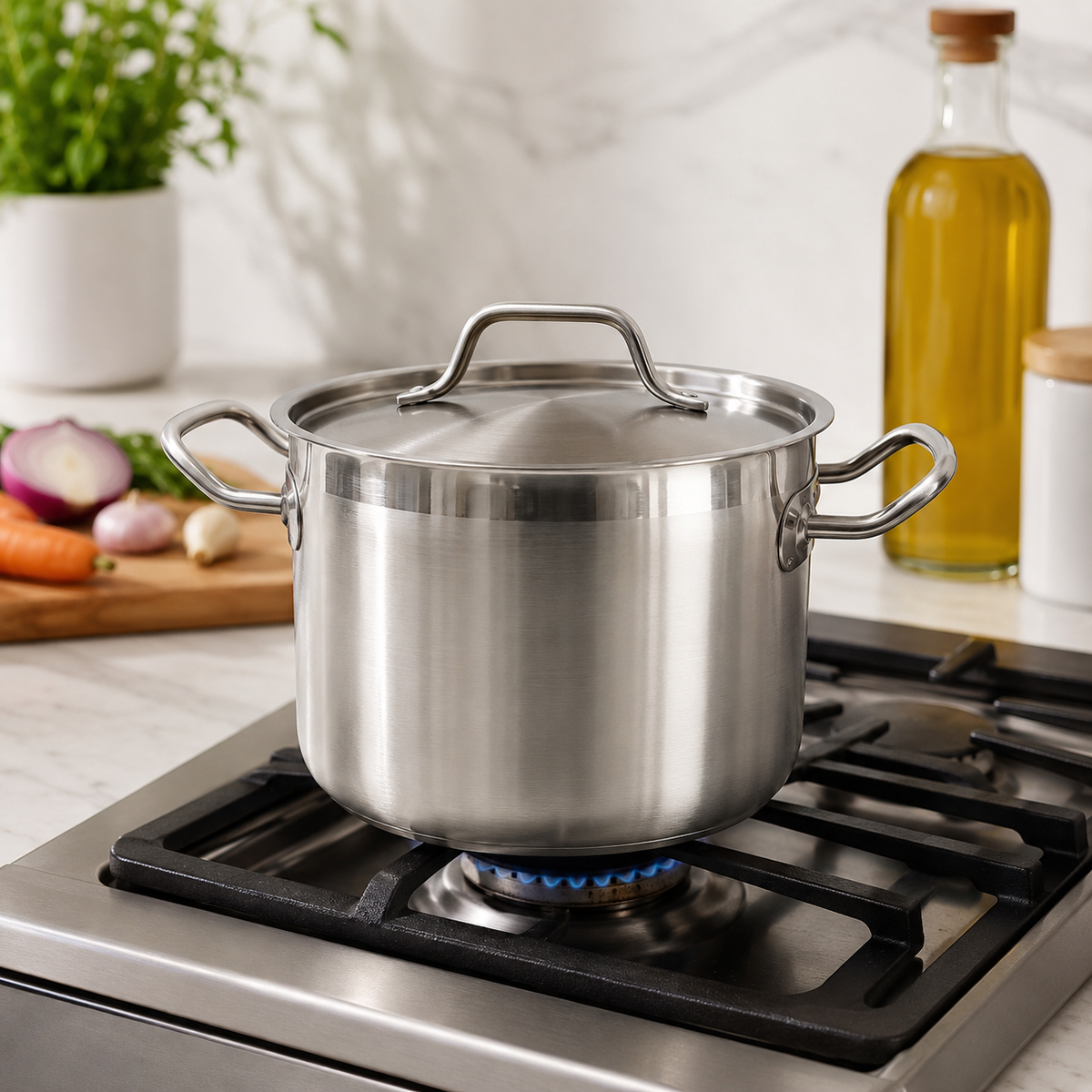7.2L Stainless Steel Deep Casserole With Lid HMBA552 BA SS443