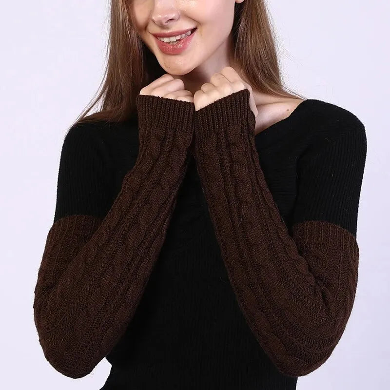 Long Fingerless Arm Warmer Gloves