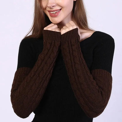 Long Fingerless Arm Warmer Gloves