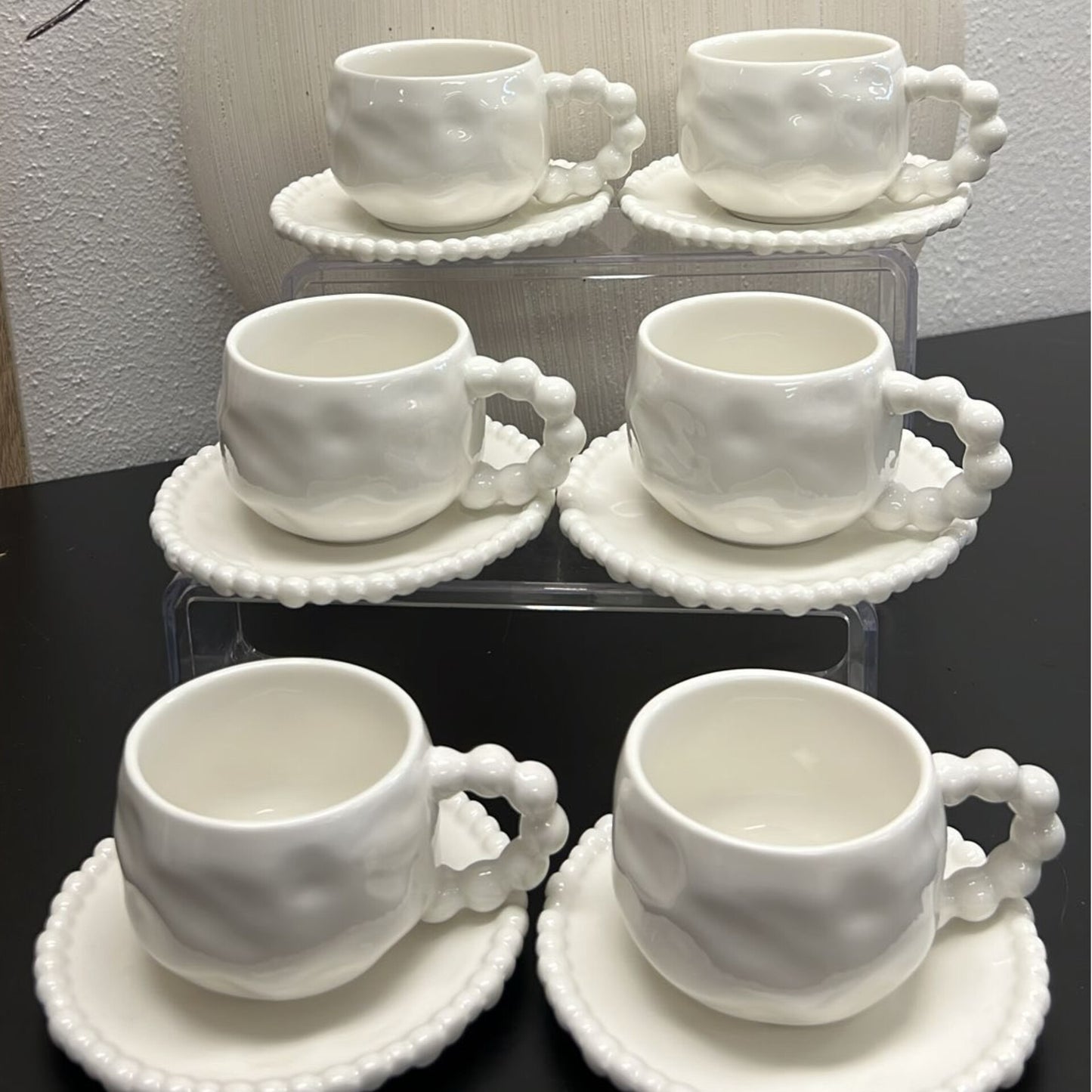 36pcs Pearl Rim White Dinnerware Set