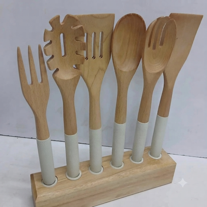 6Pc Cooking Spoon with Stand