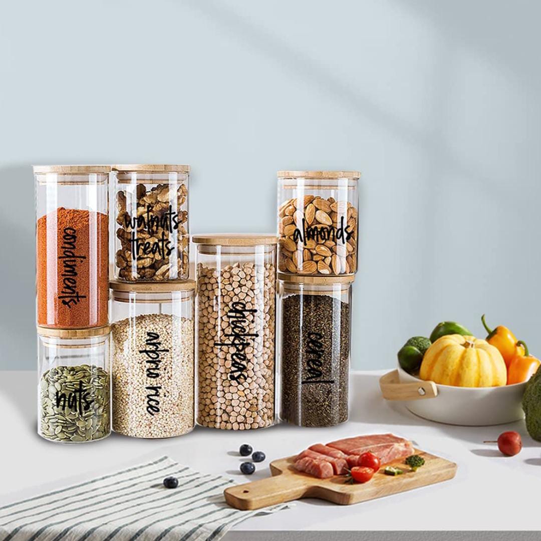 168Pc Pantry jar stickers labels