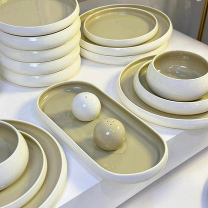 27 Pcs Double Glaze Porcelain Dinner Set