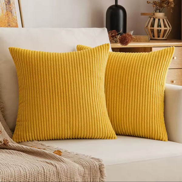 Ribbed Velvet Cushion Cover Set