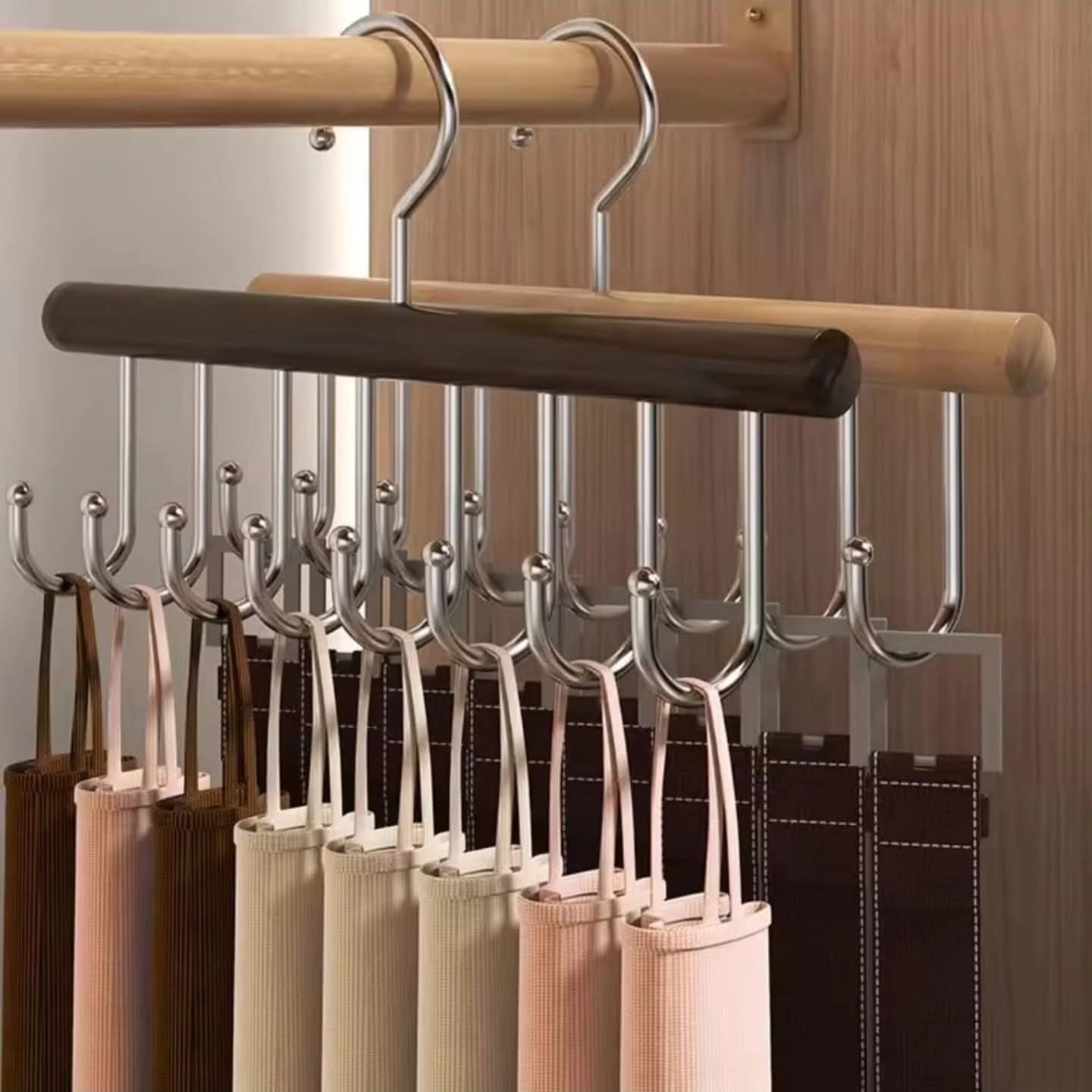 8 hook wooden plank multipurpose hanger