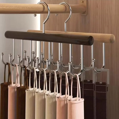 8 hook wooden plank multipurpose hanger