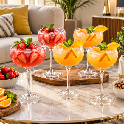 4Pcs 330ML Coupe Cocktail Glasses Set