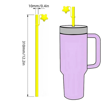 Silicone straw with straw cap