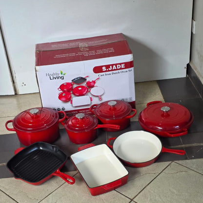 11pc Enamel cast iron cookware set