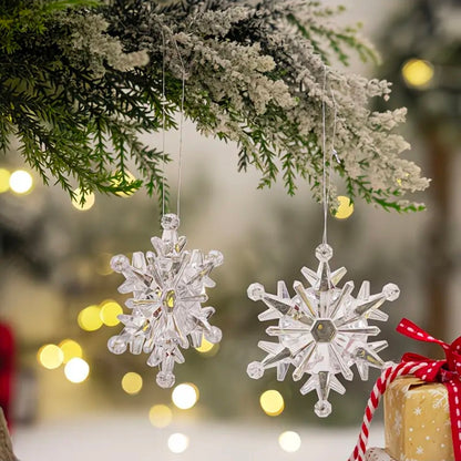6 Piece Crystal Snowflake Christmas Decor Ornaments