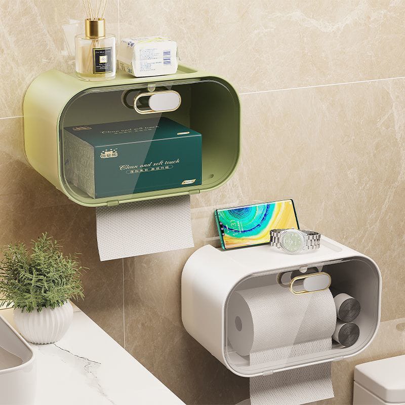 Wall mounted tissue box