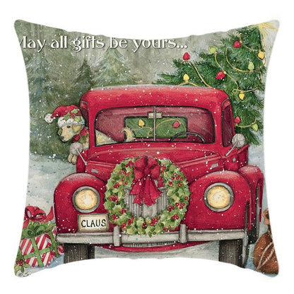 Christmas themed Linen Throw pillow cases