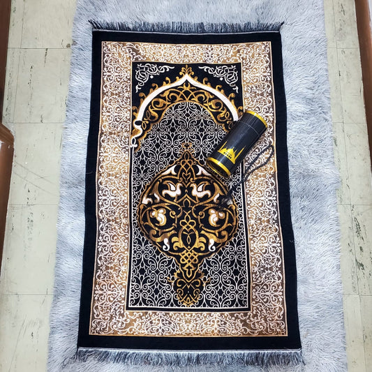 Deluxe Velvet Prayer Mat and Tasbih Gift Set 
