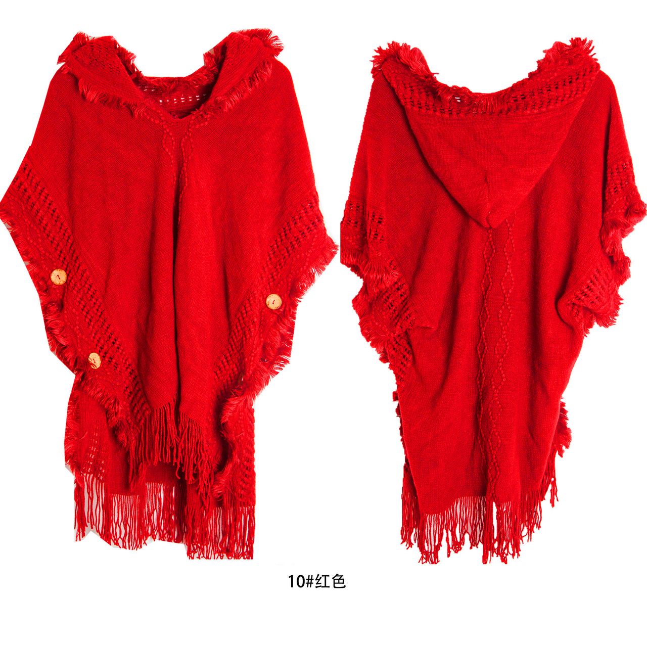 Women Knitted Hooded Shawl