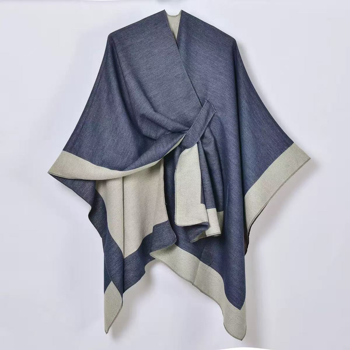 Double sided wrap up shawl winter  ponchos