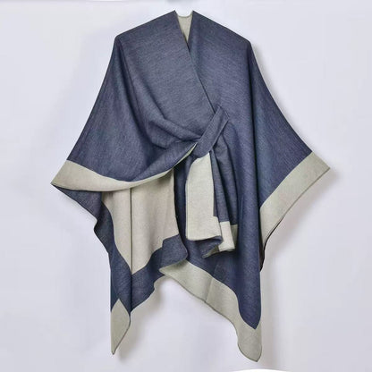 Double sided wrap up shawl winter  ponchos