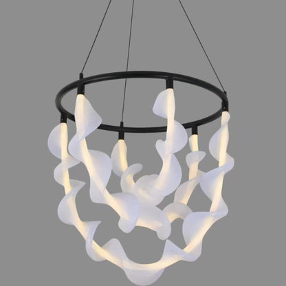 Sculptural LED Ribbon Chandelier Lamp