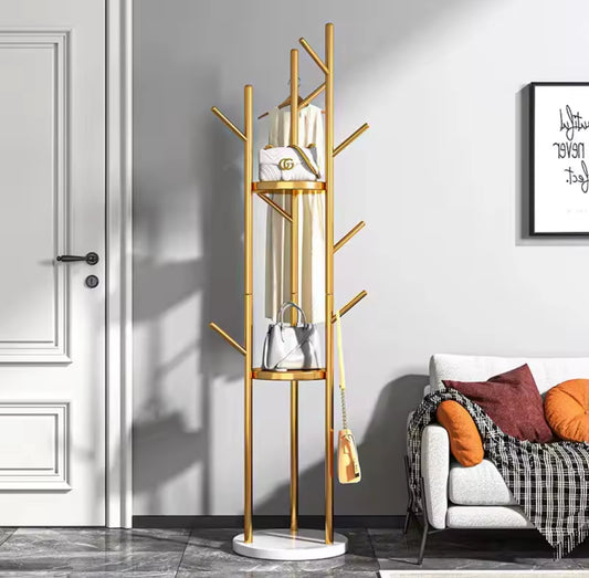 Gold tree coat rack
