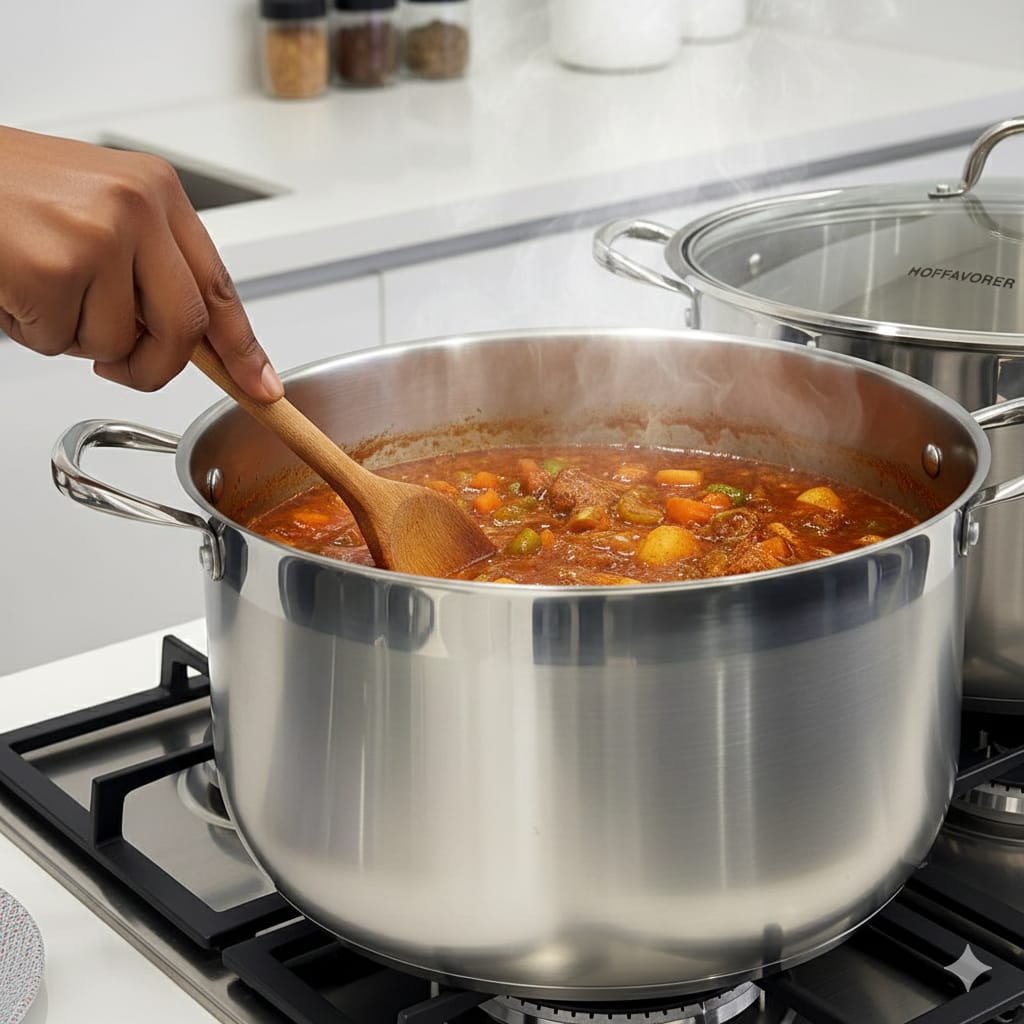 3 Piece Hoffavorer Stainless Steel Stockpot Set