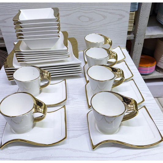 30pcs gold dinner set