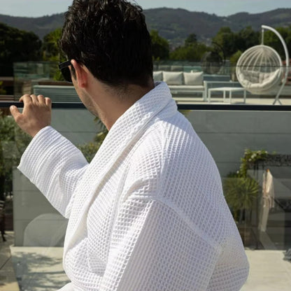 Cotton waffle bathrobes