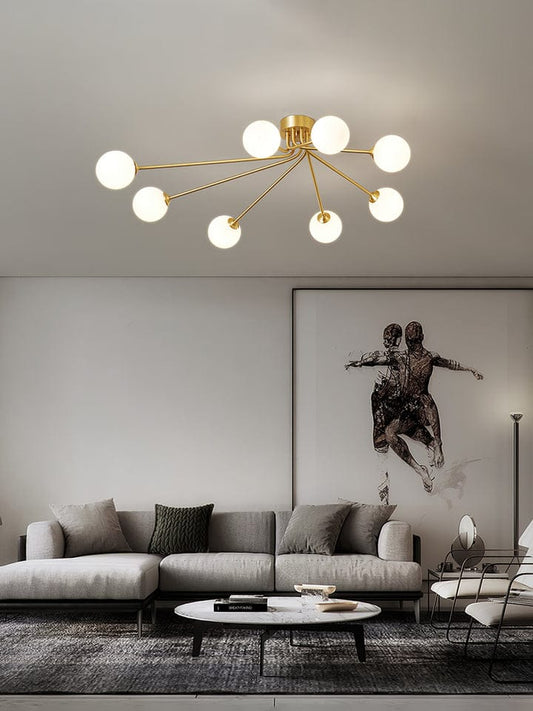 Orbit ceiling light with 8 bulbs
