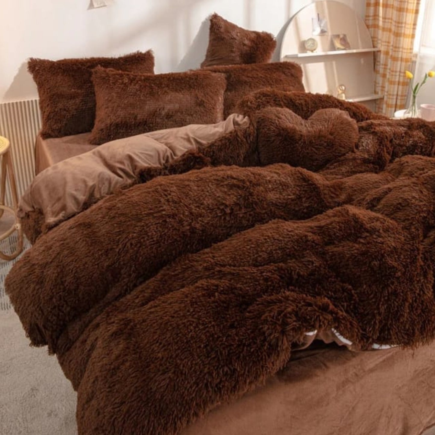 6pc velvet plush fluffy duvet