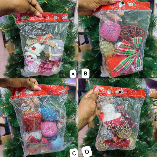 Mixed assorted Christmas tree decor