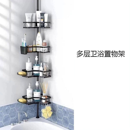 Telescopic Corner Bathroom Organizer with Adjustable Shelves