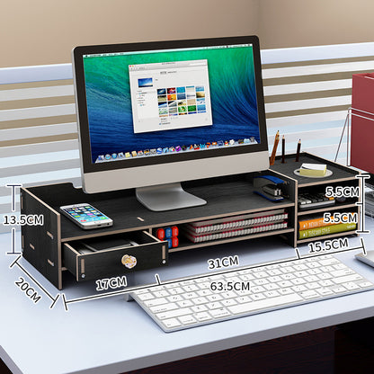 Bamboo Desktop Monitor Stand with Integrated Storage