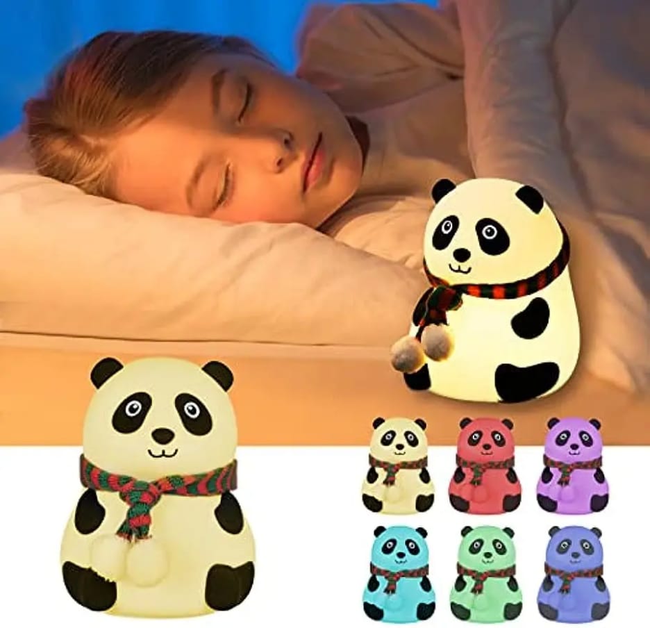 Rechargeable panda silicone kids bedside lamp night light