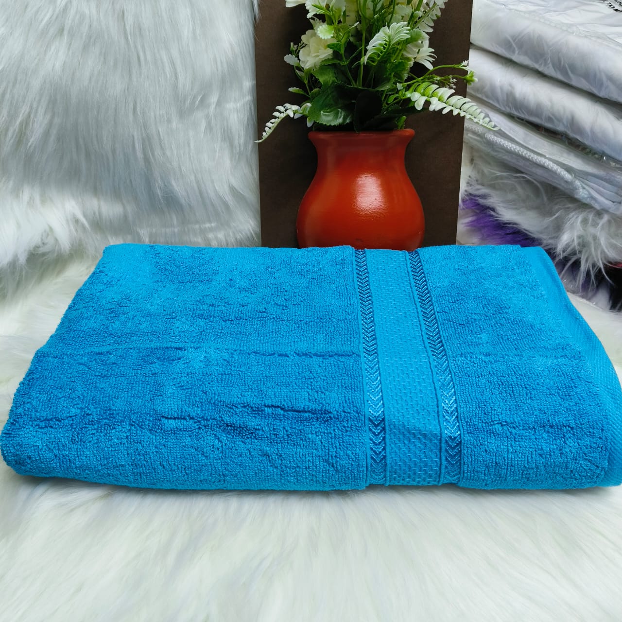Coloured bathroom towels