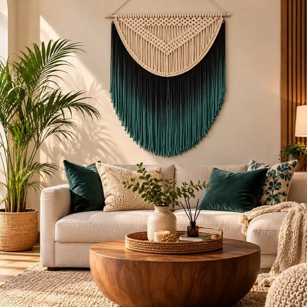 Hand-Dyed Handmade Bohemian Tapestry Wall Hanging
