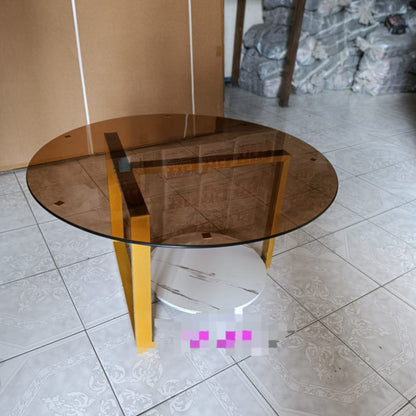 Round glass top coffe table