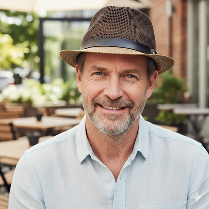 Mens Mesh Fedora Hat Summer Hat