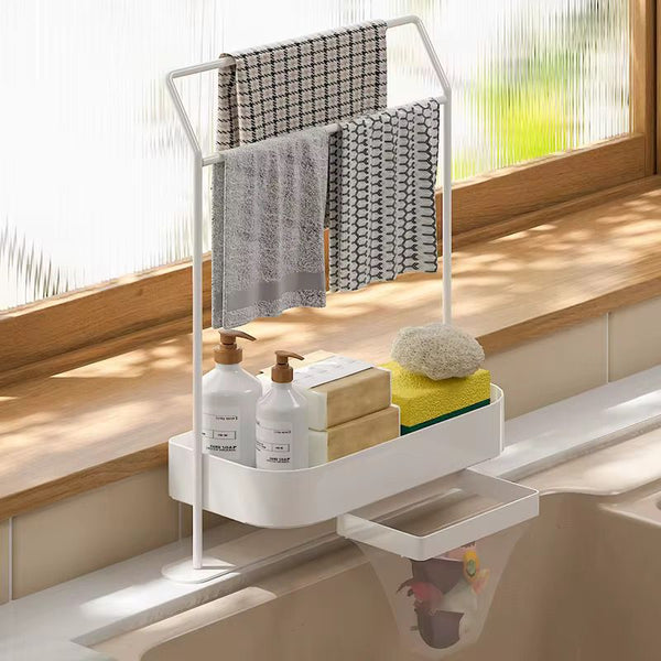 Modern carbon steel over sink caddy organizer gha