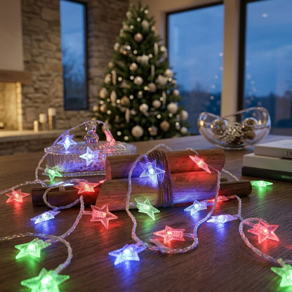 10 Meter Christmas Multicolored Star-Shaped LED Fairy String Lights