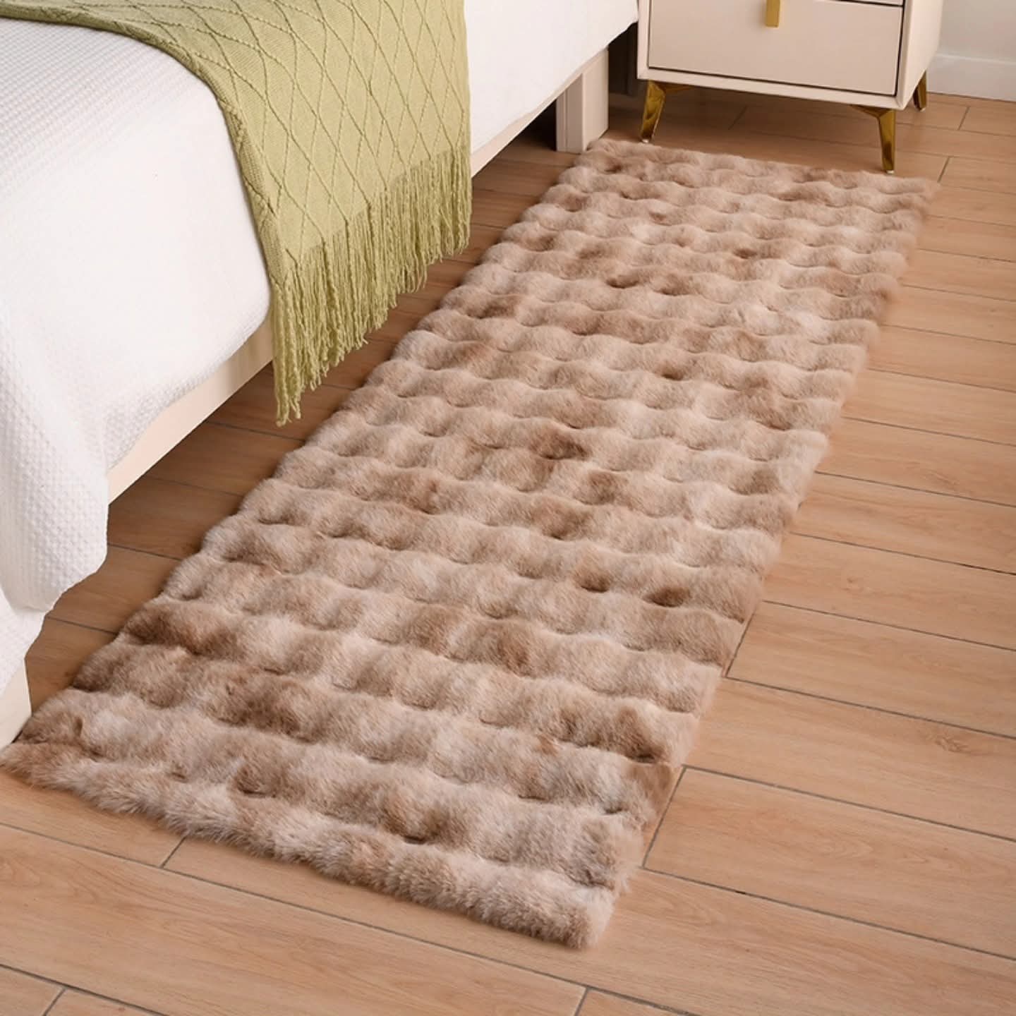 Thickened Bubble Velvet Bedside Runner Carpet