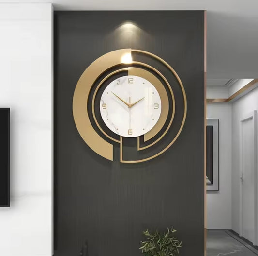 Golden wall clock decor