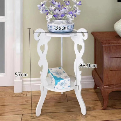 3 legged 2 layer white decor table