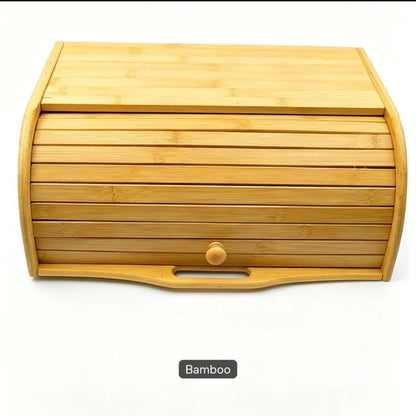 Bamboo Roll Top Bread Storage Box