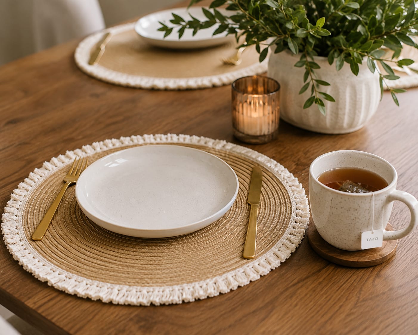 6Pcs Woven Table Mat with Tassels