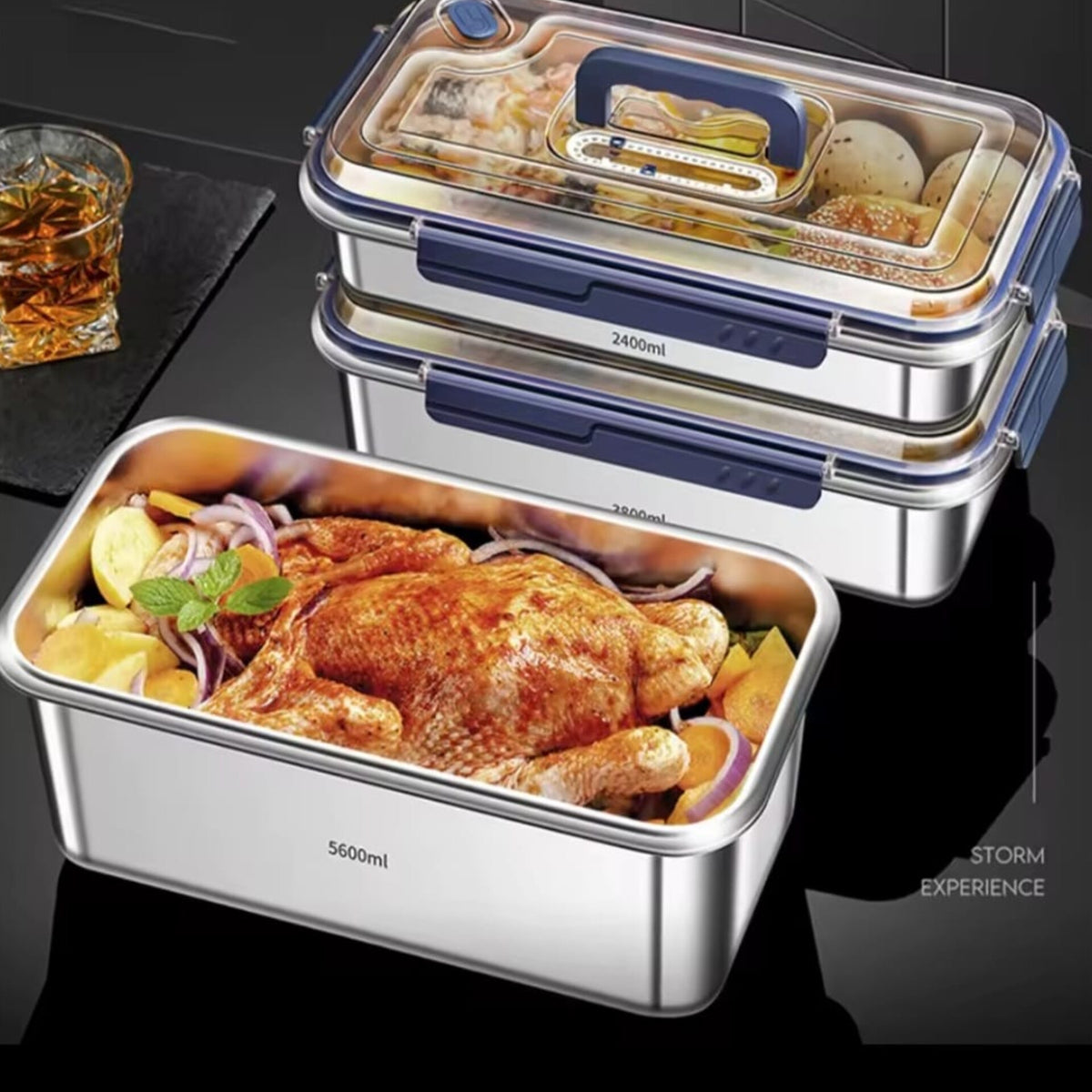 Stainless Steel Large Capacity Leak Proof Storage Container With Date Indicator