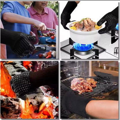 Pair of fireproof bbq gloves