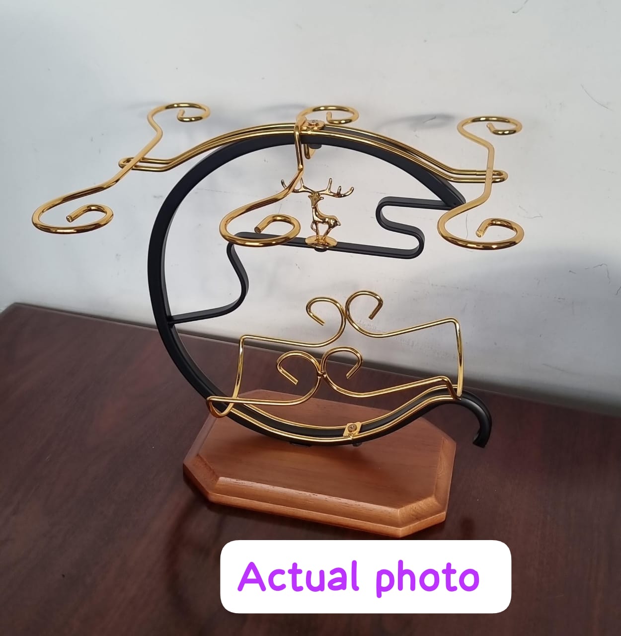 Golden deer wine set rack