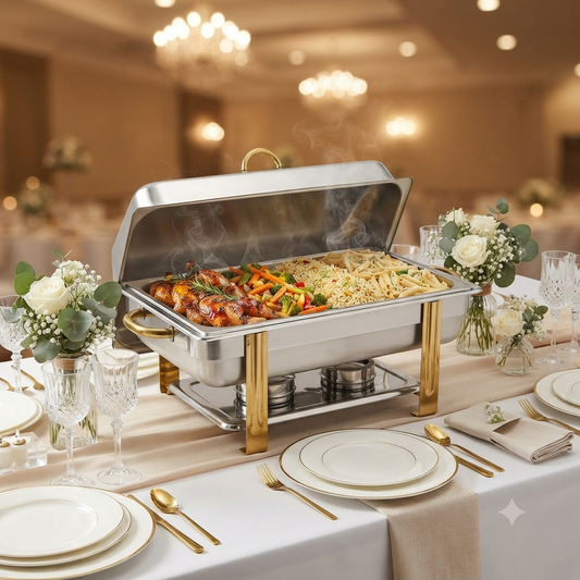 Signature 9.0 Ltr Chaffing Dish with
Double Compartment 
CS-WH-8331G