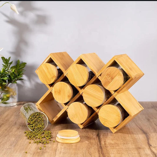 8pcs wooden spice rack